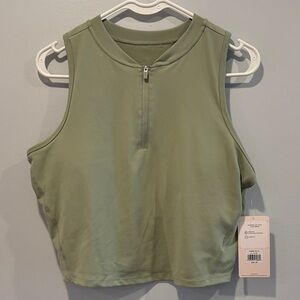 Danskin Sage Green Zip Front Tank Top